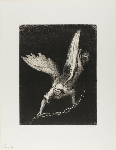 Ve Elinde Dipsiz Kuyunun Anahtarı ve Büyük Bir Zincir Olan Bir Meleğin Cennetten İndiğini Gördüm, levha 8/12 by Odilon Redon