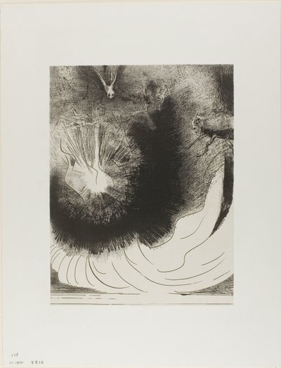 Ve Gökten Büyük Bir Yıldız Düştü, Bir Lamba Gibi Yanıyor, levha 5/12 by Odilon Redon