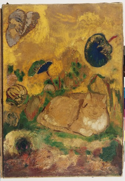 Bazon: Sanatçının Kedisi, 1905 by Odilon Redon