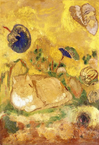 Bazon, Sanatçının Kedisi; Bazon, le Chat de l" Sanatçısı, c.1905 by Odilon Redon