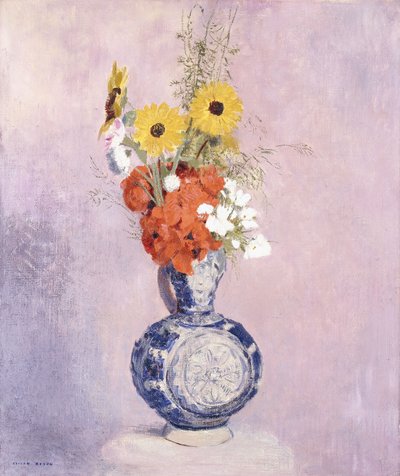 Mavi Vazoda Çiçek Buketi, by Odilon Redon