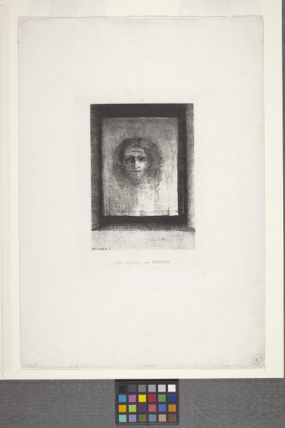 It's A Veil, A Footprint (çene aplikeli kağıt üzerine litografi) by Odilon Redon