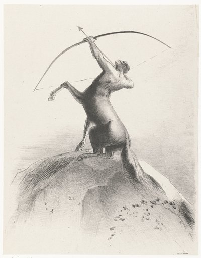Centaur gökyüzüne odaklanır Centaure visant les Nues by Odilon Redon