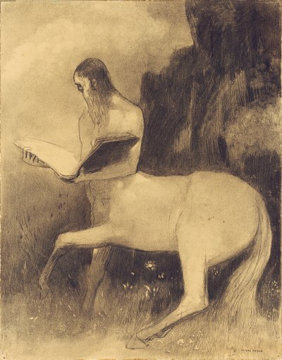 Centaur okuma by Odilon Redon
