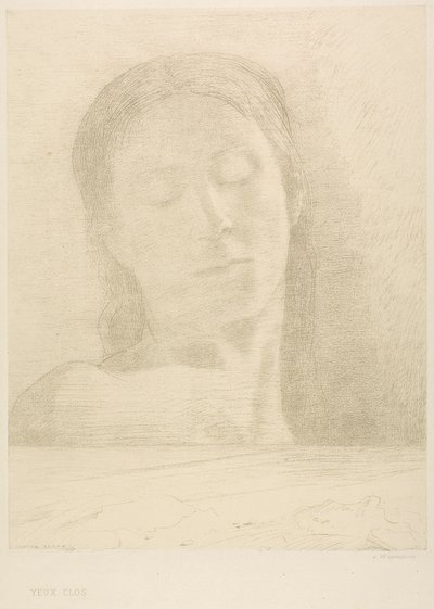 Kapalı gözler by Odilon Redon