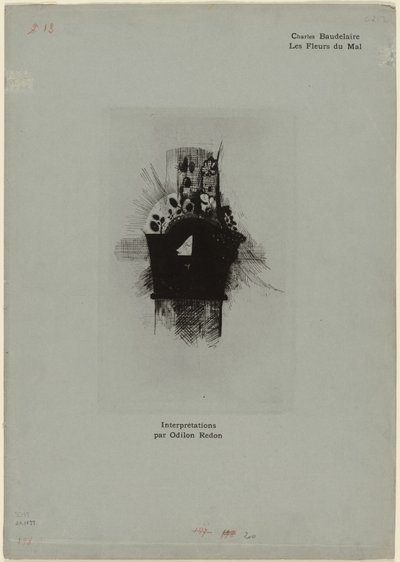 Les Fleurs du Mal için Kapak/Ön Parça, plaka 1 / 9 by Odilon Redon