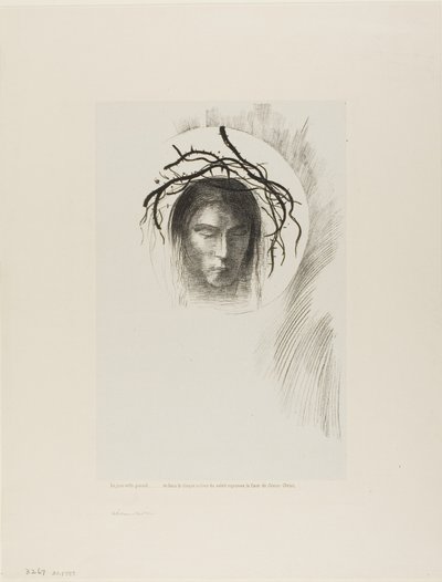 Gün Sonunda Görünüyor,...ve Güneşin Tam Diskinde İsa Mesih'in Yüzü Parlıyor, levha 24/24 by Odilon Redon
