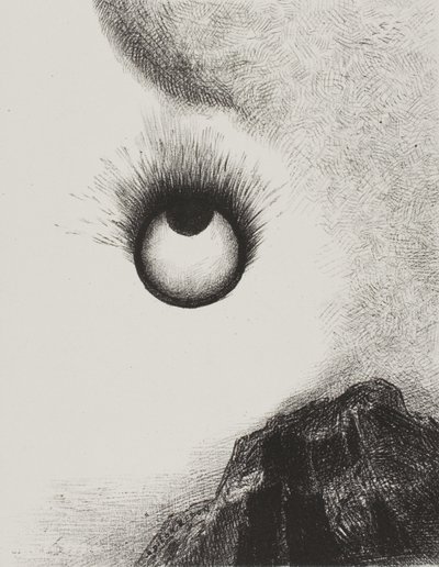 Her yer alev alev yanıyor, The Temptation of Saint Anthony'den (1. seri) 9. levha by Odilon Redon