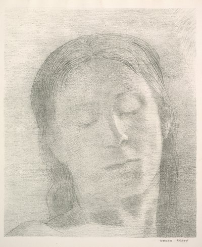 Gözler Kapalı, 1890. by Odilon Redon