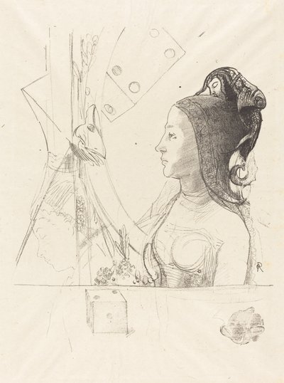 Femme de Profil (Kadın Profili) by Odilon Redon