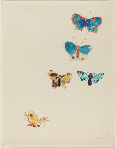 beş kelebek by Odilon Redon