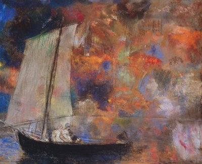 Çiçek Bulutları, c.1903 (kağıt üzerinde pastel) by Odilon Redon