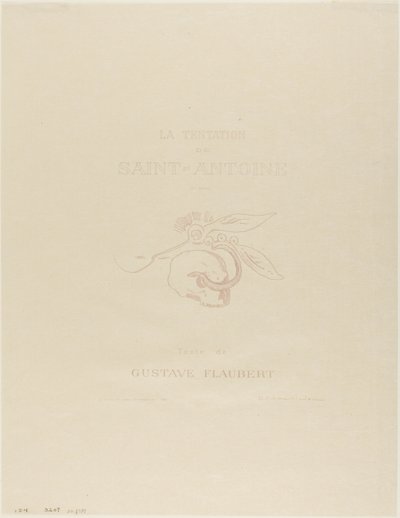 Tentation de St. Antoine için Ön Kapak/Başlık Plakası by Odilon Redon