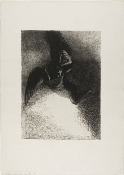 A Gustave Flaubert'in ön yüzü (Gustave Flaubert'e) by Odilon Redon