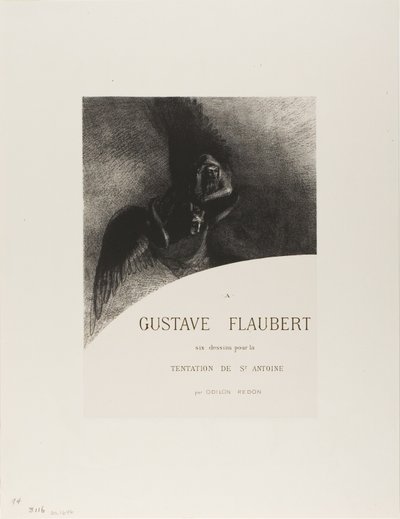 A Gustave Flaubert'in ön yüzü (Gustave Flaubert'e) by Odilon Redon