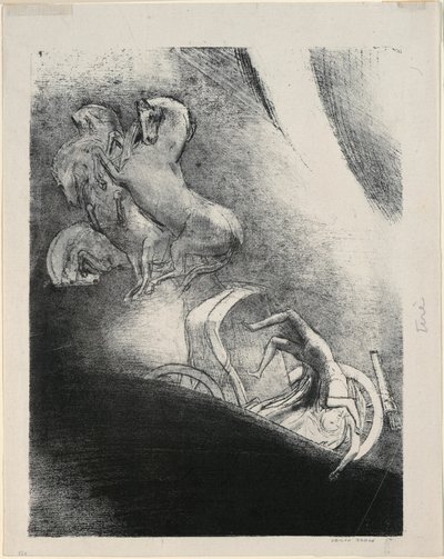 Baştan Uçuruma Düşüyor, plaka 17/24 by Odilon Redon