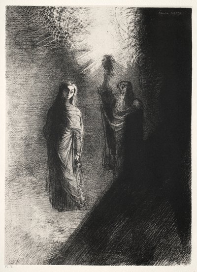 Bronz Vazoyu Yükseltiyor by Odilon Redon