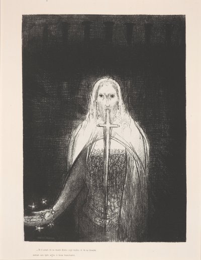 'Yedi yıldızı sağ elinde tuttu...', 'Apocalypse de Saint-Jean' serisinden illüstrasyon by Odilon Redon