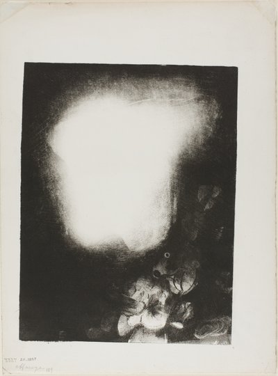 Çiçeklerden Korsajlı Kadın Başı by Odilon Redon