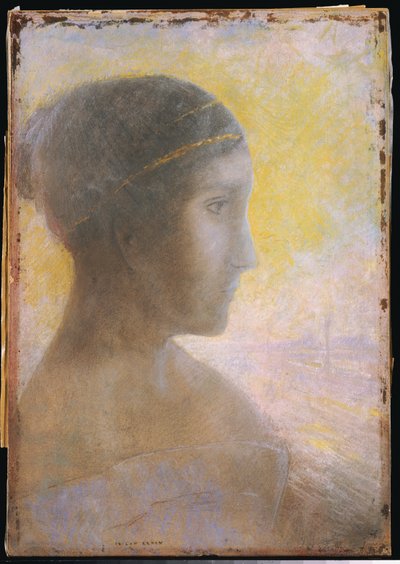 Profildeki Genç Bir Kadının Başı, 1895 dolayları by Odilon Redon