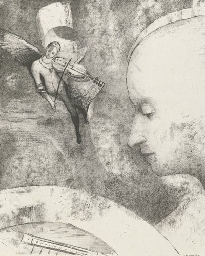 Heavenly Art, 1894 (baskı) by Odilon Redon