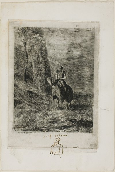 bekleyen atlı by Odilon Redon