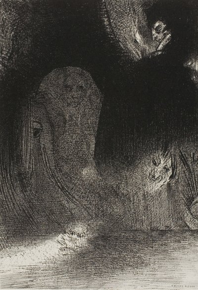 Bazen Gökyüzünde Ruhların Formlarına Benzer Görünen Şeyler Gördüm, levha 21/24 by Odilon Redon