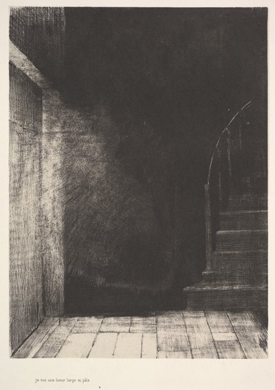 Büyük ve solgun bir ışık parıltısı gördüm, 1896. by Odilon Redon