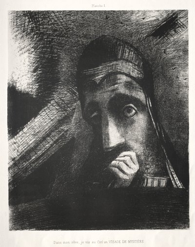 Rüyamda Gökyüzünde Gizemli Bir Yüz Gördüm by Odilon Redon