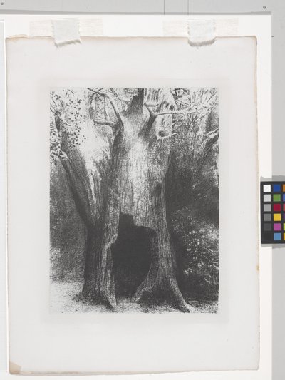 Yalnızlığa Battım (çine aplikeli kağıt üzerine litografi) by Odilon Redon
