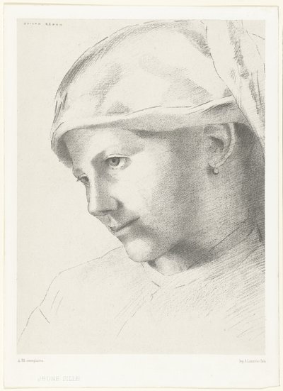 Jong meisje Genç Kız (nesne üzerindeki başlık) by Odilon Redon
