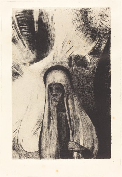 Yaşlı Kadın: Neden korkuyorsun? Büyük bir kara delik! Belki boştur? (Neyden korkuyorsun? Geniş bir kara delik! Belki boştur!) by Odilon Redon