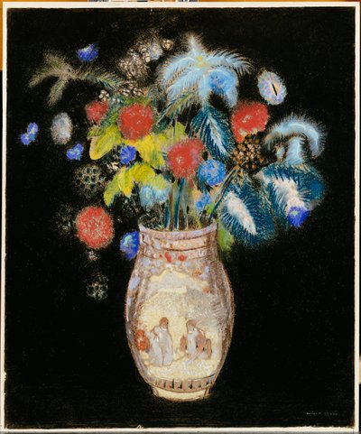 Siyah Zemin Üzerine Büyük Buket, c.1910 by Odilon Redon