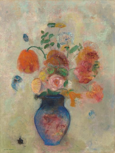 Çiçekli Büyük Vazo by Odilon Redon