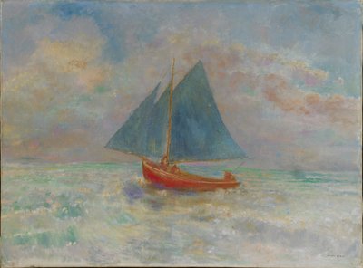 Kırmızı Tekne Kırmızı Tekne, c. 1910. by Odilon Redon