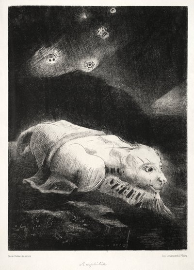Kökenler: Hayat, Karanlık Maddenin Derinliklerinde Uyanırken, 1883. by Odilon Redon