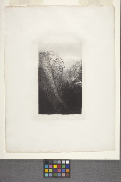 Aziz Anthony: "Tanrıma Yardım Et!" (çine aplikeli kağıt üzerine litografi) by Odilon Redon