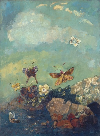 Kelebekler. 1910 civarında by Odilon Redon