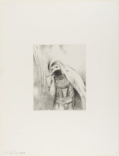 Göğsünden Kusursuz Siyah Bir Sünger Çekiyor ve Onu Öpücüklerle Kaplıyor, plaka 8/24 by Odilon Redon