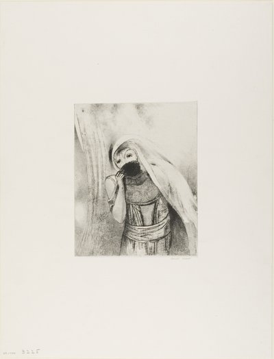 Göğsünden Kusursuz Siyah Bir Sünger Çekiyor ve Onu Öpücüklerle Kaplıyor, plaka 8/24 by Odilon Redon