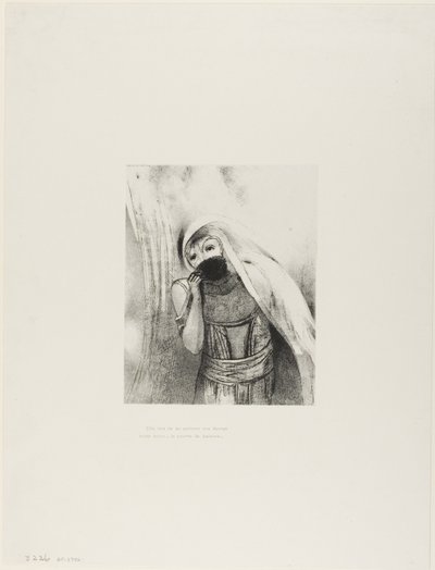 Göğsünden Kusursuz Siyah Bir Sünger Çekiyor ve Onu Öpücüklerle Kaplıyor, plaka 8/24 by Odilon Redon