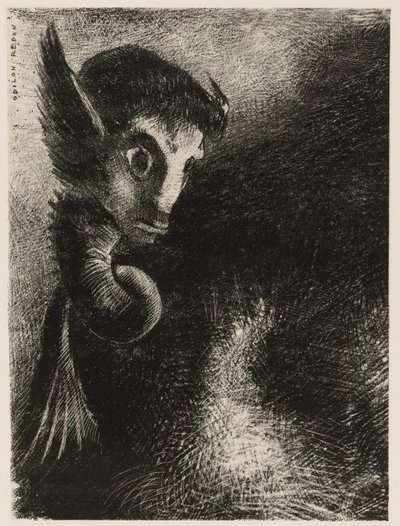 Chimera Geceden Her Şeye Korkuyla Baktı by Odilon Redon