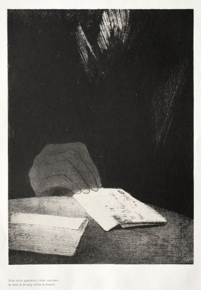 Perili Ev: Bir Eldi, Görünüşte Benimki Kadar Et ve Kan, 1896. by Odilon Redon