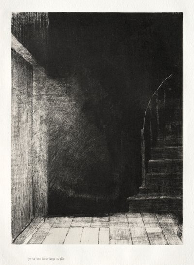 Perili Ev: İkimiz de Büyük Bir Soluk Işık Gördük, 1896. by Odilon Redon