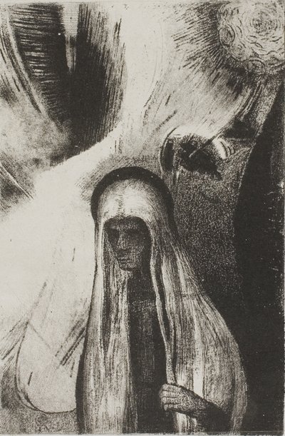 Yaşlı Kadın: Neden Korkuyorsun? Geniş Bir Kara Delik! Belki Boş mu?", levha 19/24 by Odilon Redon