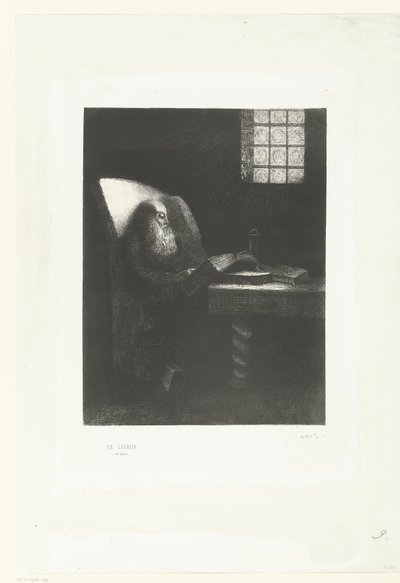 Okuyucu, 1892 (baskı) by Odilon Redon