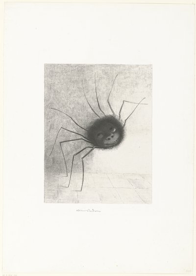 Örümcek, 1887 (baskı) by Odilon Redon