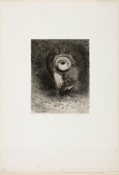 Belki de Çiçekte İlk Görülmeye Girişildi, "Les Origines"den 2 / 8 numaralı plaka by Odilon Redon