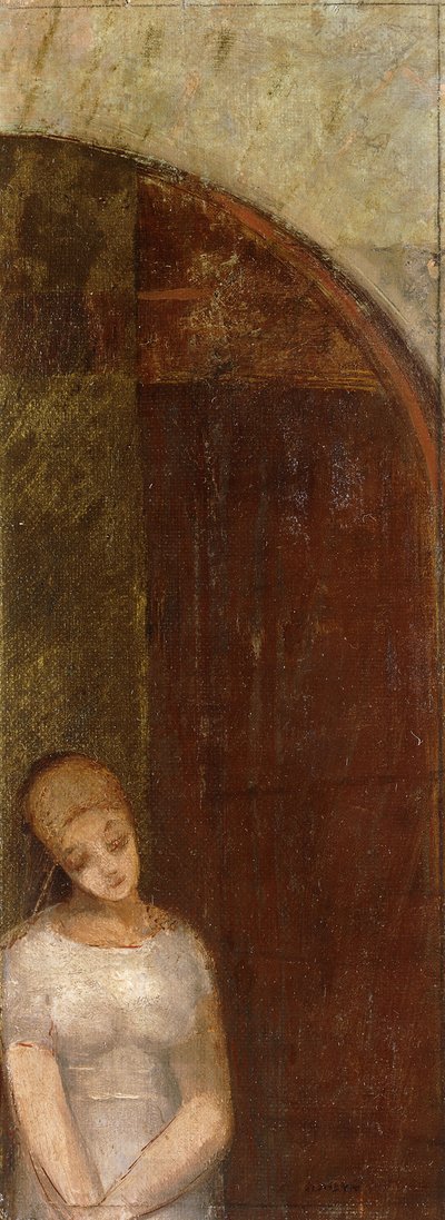 Kemer Altında Genç Kadın; Kemer Altında Genç Kadın, 1886 dolayları by Odilon Redon