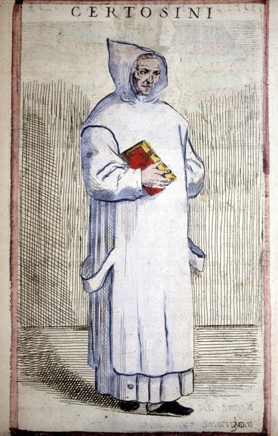 Dini düzen: Carthusian. 16. yüzyıl gravürü. by Odoardo Fialetti